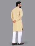 RICH LOOK COTTON CHIKANKARI EMBROIDERY WORK MEN’S KURTA PAYJAMA FESTIVE WEAR WHOLESALE PRICE ETHNIC GARMENT (15)