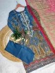 RICH LOOK COTTON PRINT WITH EMBROIDERY SEQUENCE WORK TOP BOTTOM WITH DUPATTA FESTIVE WEAR WHOLESALE PRICE ETHNIC GARMENT (10)