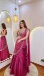 RICH LOOK CREPE SILK EMBROIDERY SEQUENCE WORK LEHENGA SAREE WITH STITCHED BLOUSE PARTY WEAR WHOLESALE PRICE ETHNIC GARMENT (2)