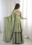 RICH LOOK CRUNCHY SILK JACQUARD BUTTI WORK TOP PALAZZO WITH DUPATTA FESTIVE WEAR WHOLESALE PRICE ETHNIC GARMENT (2)