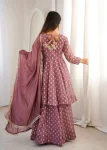 RICH LOOK CRUNCHY SILK JACQUARD BUTTI WORK TOP PALAZZO WITH DUPATTA FESTIVE WEAR WHOLESALE PRICE ETHNIC GARMENT (2)