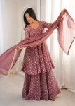 RICH LOOK CRUNCHY SILK JACQUARD BUTTI WORK TOP PALAZZO WITH DUPATTA FESTIVE WEAR WHOLESALE PRICE ETHNIC GARMENT (2)
