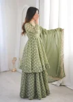 RICH LOOK CRUNCHY SILK JACQUARD BUTTI WORK TOP PALAZZO WITH DUPATTA FESTIVE WEAR WHOLESALE PRICE ETHNIC GARMENT (2)