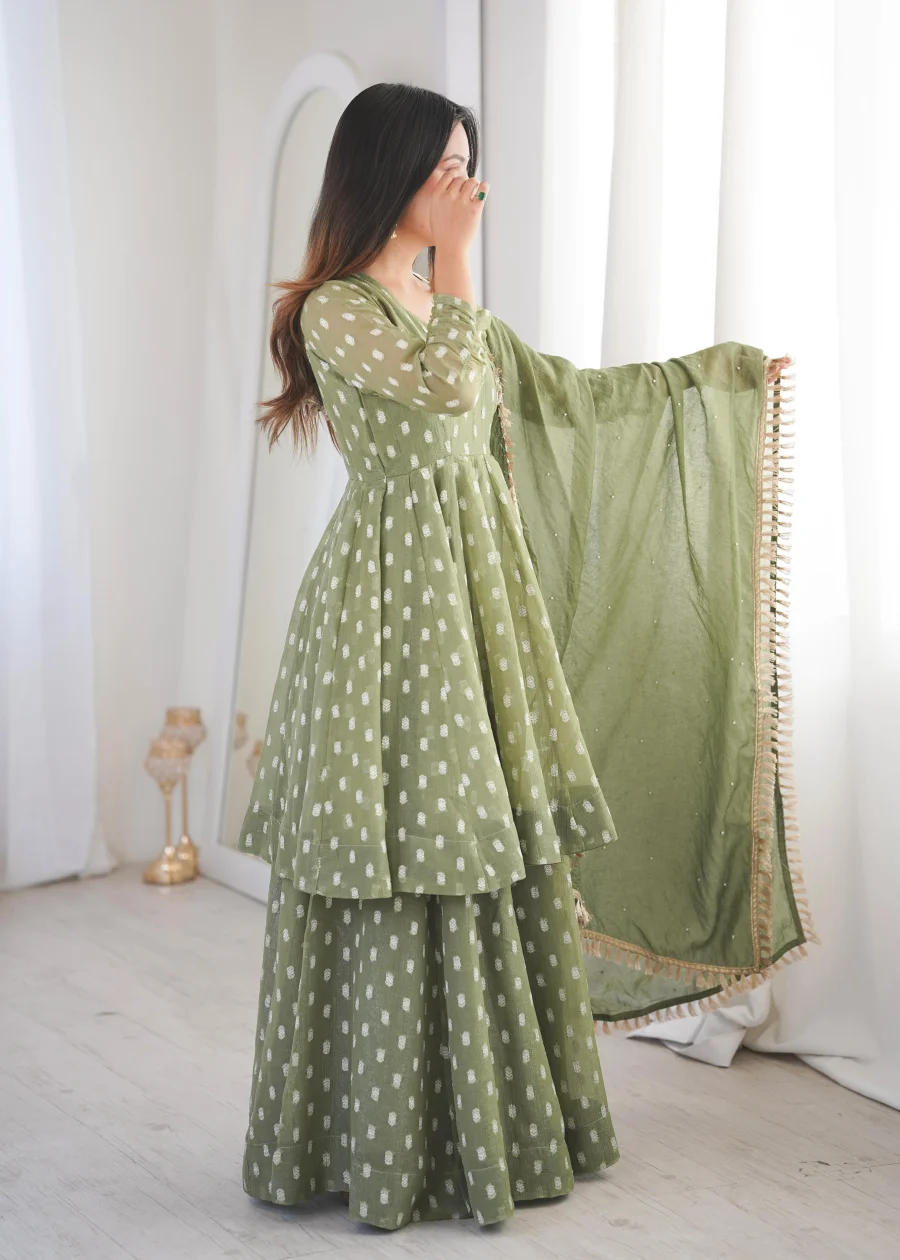 RICH LOOK CRUNCHY SILK JACQUARD BUTTI WORK TOP PALAZZO WITH DUPATTA FESTIVE WEAR WHOLESALE PRICE ETHNIC GARMENT (8)