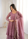 RICH LOOK CRUNCHY SILK JACQUARD BUTTI WORK TOP PALAZZO WITH DUPATTA FESTIVE WEAR WHOLESALE PRICE ETHNIC GARMENT (2)