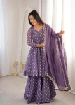 RICH LOOK CRUNCHY SILK JACQUARD BUTTI WORK TOP PALAZZO WITH DUPATTA WEDDING WEAR WHOLESALE PRICE ETHNIC GARMENT (6)