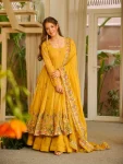 RICH LOOK CRUNCHY SILK SEQUENCE MULTI EMBROIDERY WORK GOWN PALAZZO WITH DUPATTA WEDDING WEAR WHOLESALE PRICE ETHNIC GARMENT (2)