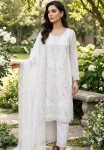 RICH LOOK CRUNCHY SILK THREAD & SEQUENCE WORK TOP PALAZZO WITH DUPATTA WHITE