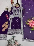 RICH LOOK FENDY CHINON EMBROIDERY COTTON THREAD & SEQUENCE WORK TOP PALAZZO WITH DUPATTA WEDDING WEAR WHOLESALE PRICE ETHNIC GARMENT (5)