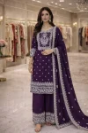 RICH LOOK FENDY CHINON EMBROIDERY COTTON THREAD & SEQUENCE WORK TOP PALAZZO WITH DUPATTA WEDDING WEAR WHOLESALE PRICE ETHNIC GARMENT (5)