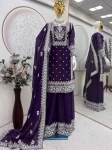 RICH LOOK FENDY CHINON EMBROIDERY COTTON THREAD & SEQUENCE WORK TOP PALAZZO WITH DUPATTA WEDDING WEAR WHOLESALE PRICE ETHNIC GARMENT (5)