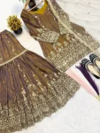 RICH LOOK FENDY CRUSH SILK SEQUENCE EMBROIDERY WORK TOP SHARARA WITH DUPATTA FESTIVE WEAR WHOLESALE PRICE ETHNIC GARMENT (3)