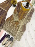 RICH LOOK FENDY CRUSH SILK SEQUENCE EMBROIDERY WORK TOP SHARARA WITH DUPATTA FESTIVE WEAR WHOLESALE PRICE ETHNIC GARMENT (3)