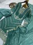 RICH LOOK FENDY SILK EMBROIDERY SEQUENCE WORK TOP PALAZZO WITH DUPATTA WEDDING WEAR WHOLESALE PRICE ETHNIC GARMENT (11)