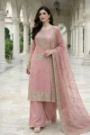 RICH LOOK FENDY SILK EMBROIDERY SEQUENCE WORK TOP PALAZZO WITH DUPATTA BABY PINK