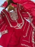 RICH LOOK FENDY SILK EMBROIDERY SEQUENCE WORK TOP PALAZZO WITH DUPATTA WEDDING WEAR WHOLESALE PRICE ETHNIC GARMENT (31)