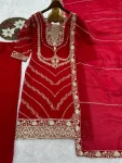 RICH LOOK FENDY SILK EMBROIDERY SEQUENCE WORK TOP PALAZZO WITH DUPATTA WEDDING WEAR WHOLESALE PRICE ETHNIC GARMENT (31)