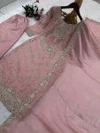 RICH LOOK FENDY SILK EMBROIDERY SEQUENCE WORK TOP PALAZZO WITH DUPATTA WEDDING WEAR WHOLESALE PRICE ETHNIC GARMENT (3)