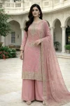 RICH LOOK FENDY SILK EMBROIDERY SEQUENCE WORK TOP PALAZZO WITH DUPATTA WEDDING WEAR WHOLESALE PRICE ETHNIC GARMENT (3)
