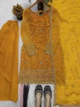RICH LOOK FENDY SILK THREAD WITH 5 MM SEQUENCE MULTI NEEDLE EMBROIDERY ,ZARI WORK TOP PALAZZO WITH DUPATTA FESTIVE WEAR WHOLESALE PRICE ETHNIC GARMENT (7)
