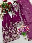 RICH LOOK GEORGETTE EMBROIDERY 5 MM SEQUENCES WORK TOP PALAZZO WITH DUPATTA WEDDING WEAR WHOLESALE PRICE ETHNIC GARMENT (3)