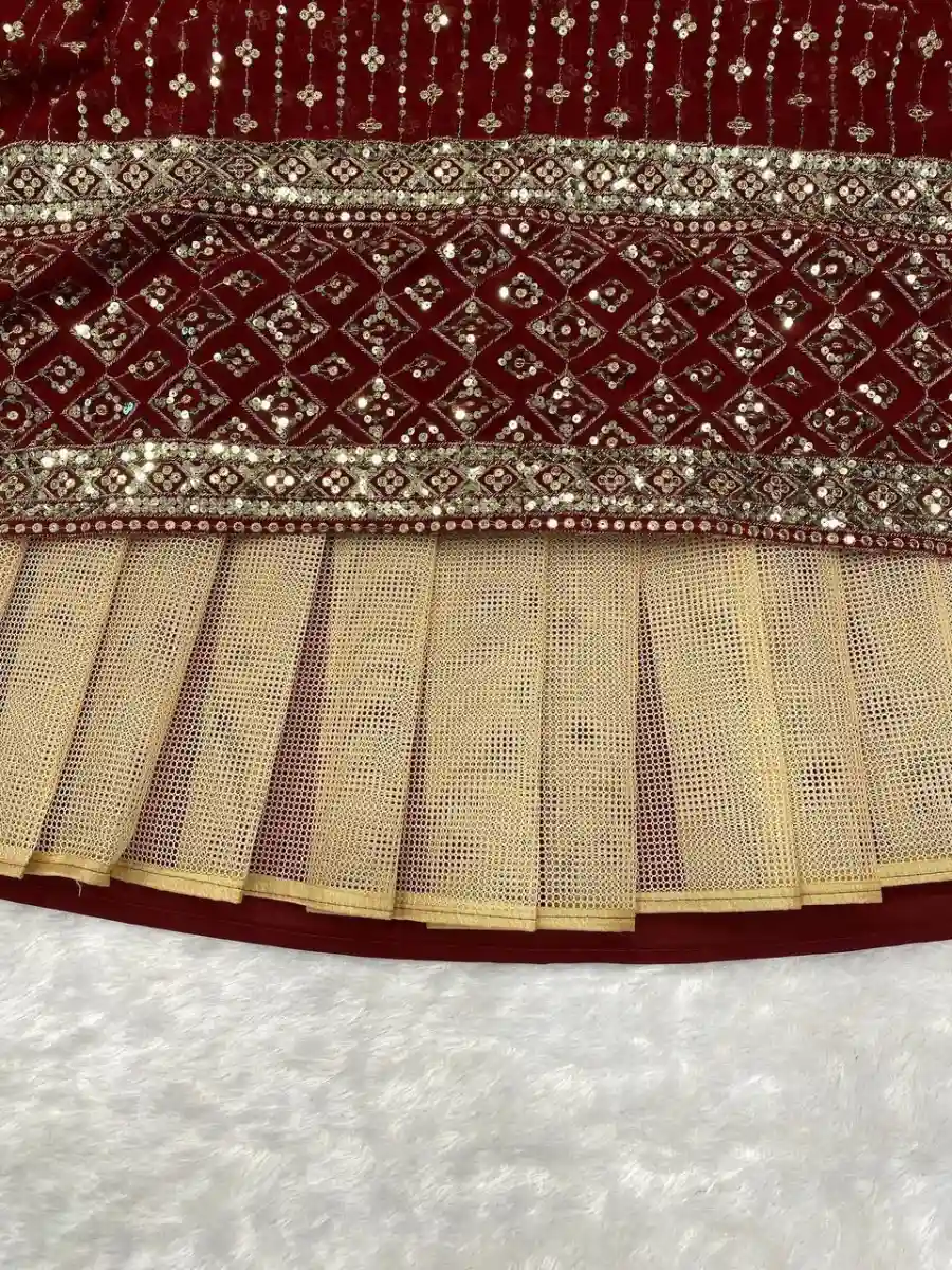 RICH LOOK GEORGETTE EMBROIDERY & SEQUENCE WORK LEHENGA CHOLI WITH DUPATTA WEDDING WEAR WHOLESALE PRICE ETHNIC GARMENT (1)