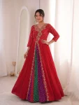 RICH LOOK GEORGETTE EMBROIDERY WORK GOWN FESTIVE WEAR WHOLESALE PRICE ETHNIC GARMENT (2)