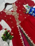 RICH LOOK GEORGETTE EMBROIDERY WORK GOWN FESTIVE WEAR WHOLESALE PRICE ETHNIC GARMENT (2)