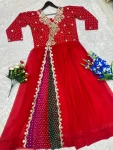 RICH LOOK GEORGETTE EMBROIDERY WORK GOWN FESTIVE WEAR WHOLESALE PRICE ETHNIC GARMENT (2)