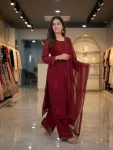 RICH LOOK GEORGETTE EMBROIDERY WORK TOP PALAZZO WITH DUPATTA OFFICE WEAR WHOLESALE PRICE ETHNIC GARMENT (4)