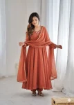 RICH LOOK GEORGETTE HANDWORK GOWN BOTTOM WITH DUPATTA FESTIVE WEAR WHOLESALE PRICE ETHNIC GARMENT (2)