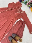RICH LOOK GEORGETTE HANDWORK GOWN BOTTOM WITH DUPATTA FESTIVE WEAR WHOLESALE PRICE ETHNIC GARMENT (2)