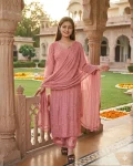 RICH LOOK GEORGETTE MULTI WORK TOP BOTTOM WITH DUPATTA SET BABY PINK