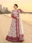 RICH LOOK GEORGETTE & ORGANZA EMBROIDERY WORK GOWN BOTTOM WITH DUPATTA MAROON