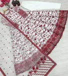 RICH LOOK GEORGETTE & ORGANZA EMBROIDERY WORK GOWN BOTTOM WITH DUPATTA WEDDING WEAR WHOLESALE PRICE ETHNIC GARMENT (2)