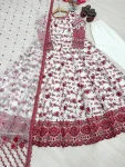 RICH LOOK GEORGETTE & ORGANZA EMBROIDERY WORK GOWN BOTTOM WITH DUPATTA WEDDING WEAR WHOLESALE PRICE ETHNIC GARMENT (2)