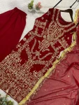 RICH LOOK GEORGETTE SEQUENCE EMBROIDERY WITH DIAMOND WORK TOP PALAZZO WITH DUPATTA FESTIVE WEAR WHOLESALE PRICE ETHNIC GARMENT (2)
