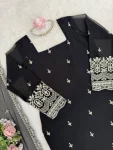 RICH LOOK GEORGETTE THREAD WITH SEQUENCE WORK TOP BOTTOM WITH DUPATTA FESTIVE WEAR WHOLESALE PRICE ETHNIC GARMENT (2)
