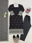RICH LOOK GEORGETTE THREAD WITH SEQUENCE WORK TOP BOTTOM WITH DUPATTA FESTIVE WEAR WHOLESALE PRICE ETHNIC GARMENT (2)