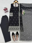 RICH LOOK GEORGETTE THREAD WITH SEQUENCE WORK TOP BOTTOM WITH DUPATTA FESTIVE WEAR WHOLESALE PRICE ETHNIC GARMENT (2)
