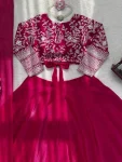 RICH LOOK JMC SILK PLAIN LEHENGA WITH CODING DORI WITH SEQUENCE WORK UNSTITCHED CHOLI AND DUPATTA PARTY WEAR WHOLESALE PRICE ETHNIC GARMENT (5)