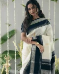 RICH LOOK LICHI SILK JACQUARD WORK SAREE WITH UNSTITCHED BLOUSE FESTIVE WEAR WHOLESALE PRICE ETHNIC GARMENT (6)
