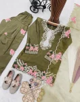 RICH LOOK NATURAL CREPE EMBROIDERY SEQUENCE WORK KID’S TOP PATIYALA WITH DUPATTA FESTIVE WEAR WHOLESALE PRICE ETHNIC GARMENT (3)