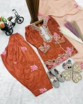 RICH LOOK NATURAL CREPE EMBROIDERY SEQUENCE WORK KID’S TOP PATIYALA WITH DUPATTA FESTIVE WEAR WHOLESALE PRICE ETHNIC GARMENT (7)