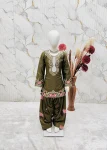 RICH LOOK NATURAL CREPE EMBROIDERY SEQUENCE WORK KID’S TOP PATIYALA WITH DUPATTA FESTIVE WEAR WHOLESALE PRICE ETHNIC GARMENT (3)