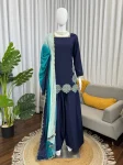 RICH LOOK NATURAL CREPE THREAD WITH SEQUENCE WORK TOP PATIYALA WITH DUPATTA FESTIVE WEAR WHOLESALE PRICE ETHNIC GARMENT (4)