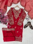 RICH LOOK ORGANZA SILK ZARI AND SEQUENCE EMBROIDERY WORK TOP PALAZZO WITH DUPATTA FESTIVE WEAR WHOLESALE PRICE ETHNIC GARMENT (9)