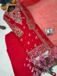 RICH LOOK ORGANZA SILK ZARI AND SEQUENCE EMBROIDERY WORK TOP PALAZZO WITH DUPATTA FESTIVE WEAR WHOLESALE PRICE ETHNIC GARMENT (9)