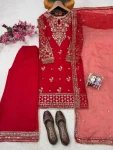 RICH LOOK ORGANZA SILK ZARI AND SEQUENCE EMBROIDERY WORK TOP PALAZZO WITH DUPATTA FESTIVE WEAR WHOLESALE PRICE ETHNIC GARMENT (9)