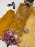 RICH LOOK ORGANZA SILK ZARI AND SEQUENCE EMBROIDERY WORK TOP PALAZZO WITH DUPATTA FESTIVE WEAR WHOLESALE PRICE ETHNIC GARMENT (3)